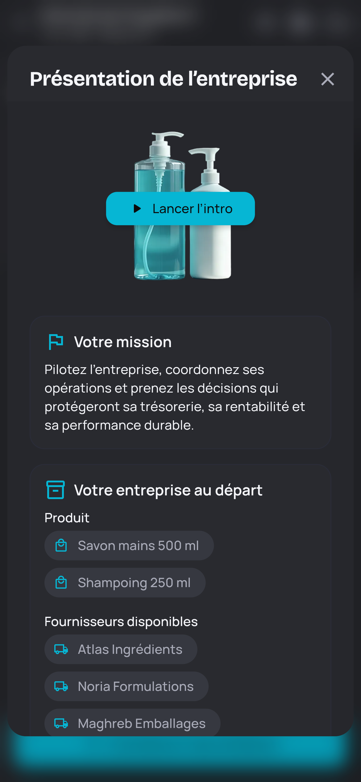 Une simulation d’entreprise : la présentation du marché de l’hygiène et de l’entreprise de départ